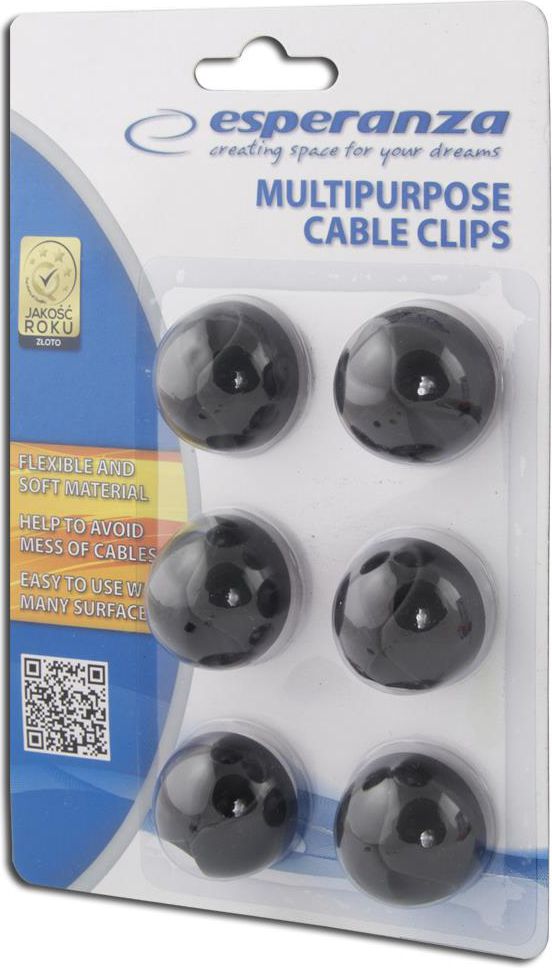 Esperanza EBA101K cable clamp Black 6 pc(s) kabelis, vads