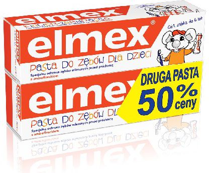 Elmex Toothpaste for Children 0 to 6 years + second 50% 50 mlx2 mutes higiēnai