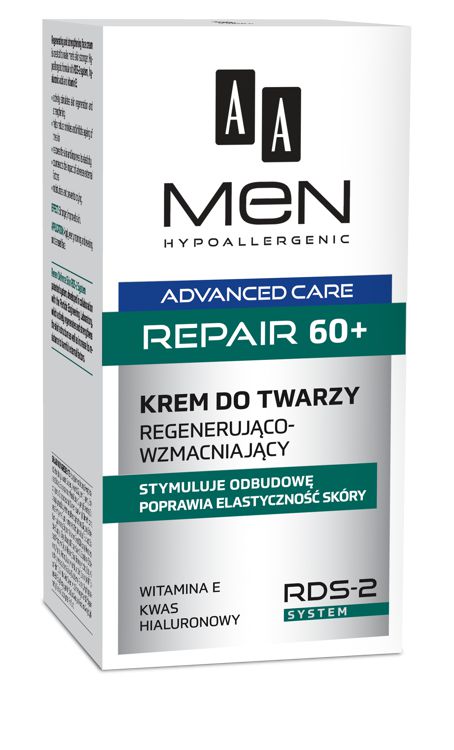 AA Men Advanced Care Repair 60+ Regenerating and strengthening face cream 50ml kosmētika ķermenim