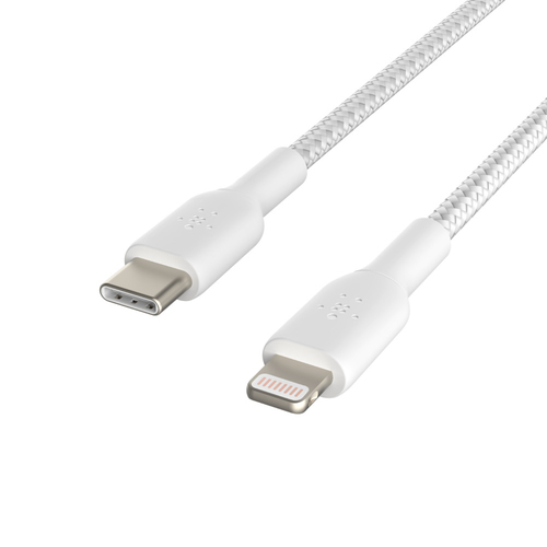 Cable Braided usb-c lgihtnint 1m white USB kabelis