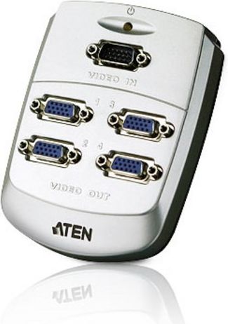 Aten Rozdzielacz Splitter VGA 4 portowy (4710423776340) 4710423776340 (672792151330) dock stacijas HDD adapteri