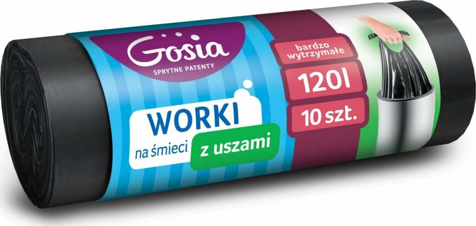 Politan Gosia Worki Na Smieci Uszy 120l A10 Czarne 4413 GOS000280 (5904771006214) atkritumu tvertne