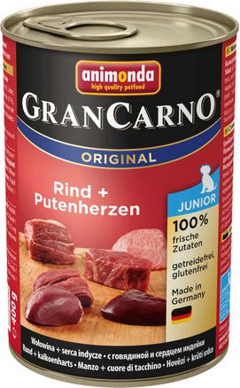 Animonda GranCarno Original Junior Wolowina i serca 800g 9044 (4017721827683) barība suņiem