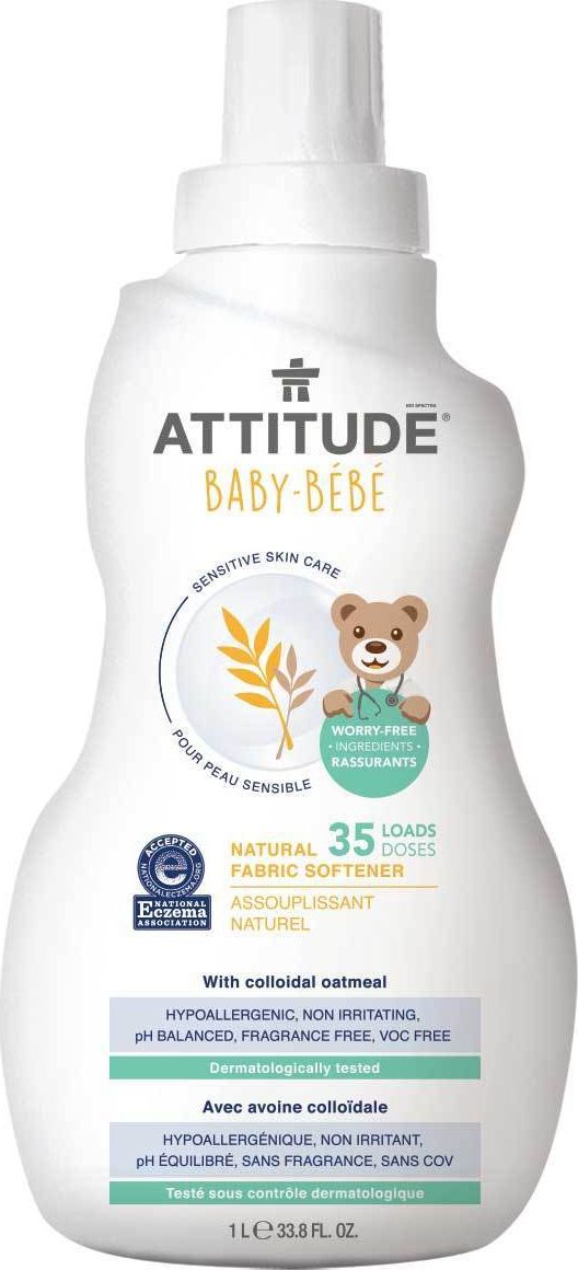 Plyn do plukania Attitude Attitude, Sensitive Skin Baby, Delikatny plyn zmiekczajacy do plukania tkanin dzieciecych, 1L ATT02135 (6262326021 tīrīšanas līdzeklis