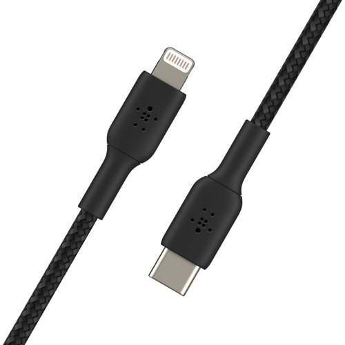 Kabel Braided USB-C Lightnint 1m Black USB kabelis