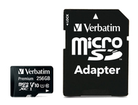 Verbatim microSDXC         256GB Class 10 UHS-I incl Adapter atmiņas karte