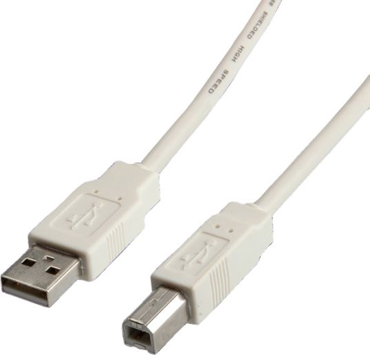 Kabel USB Value A-B, mesko-meski, 0.8m, bialy (11.99.8809) USB kabelis