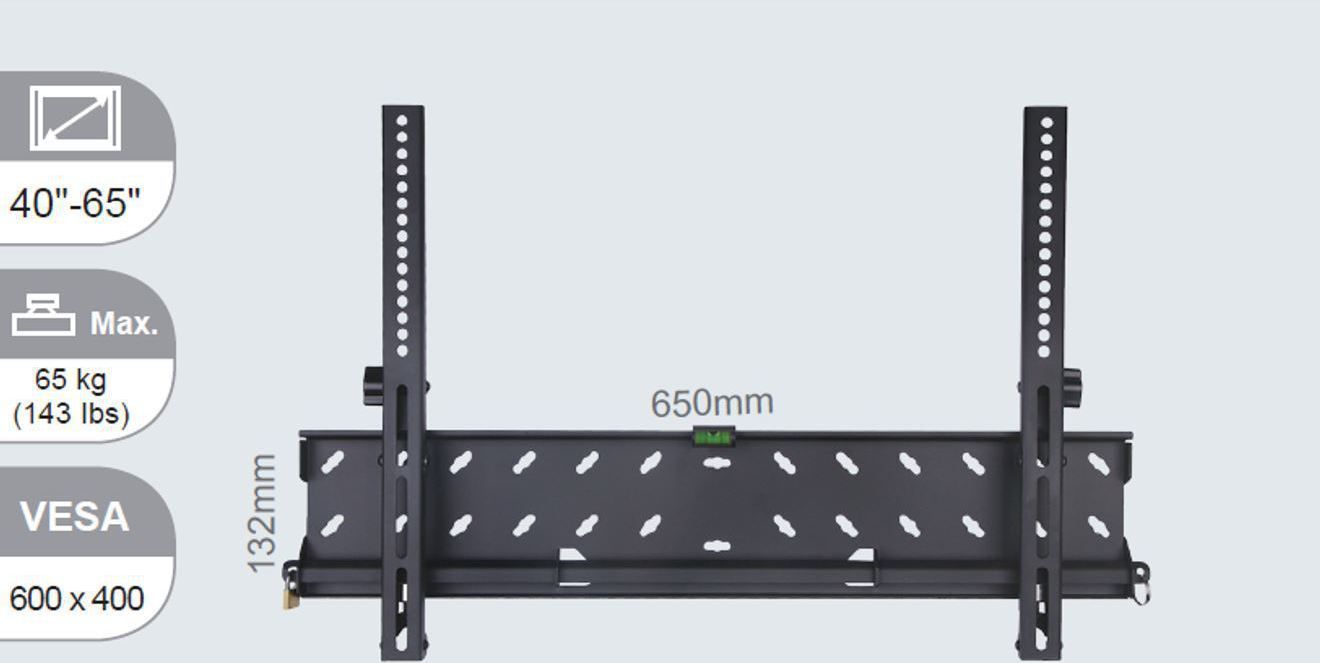 Vivolink Wall mount slim tilt 40-65 - Max. load 65 kg.  5711783909552 TV stiprinājums