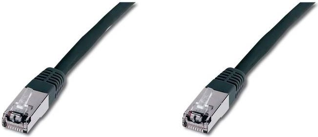 Cable Cat5e SF/UTP 0,5m black RJ45/RJ45 kabelis, vads