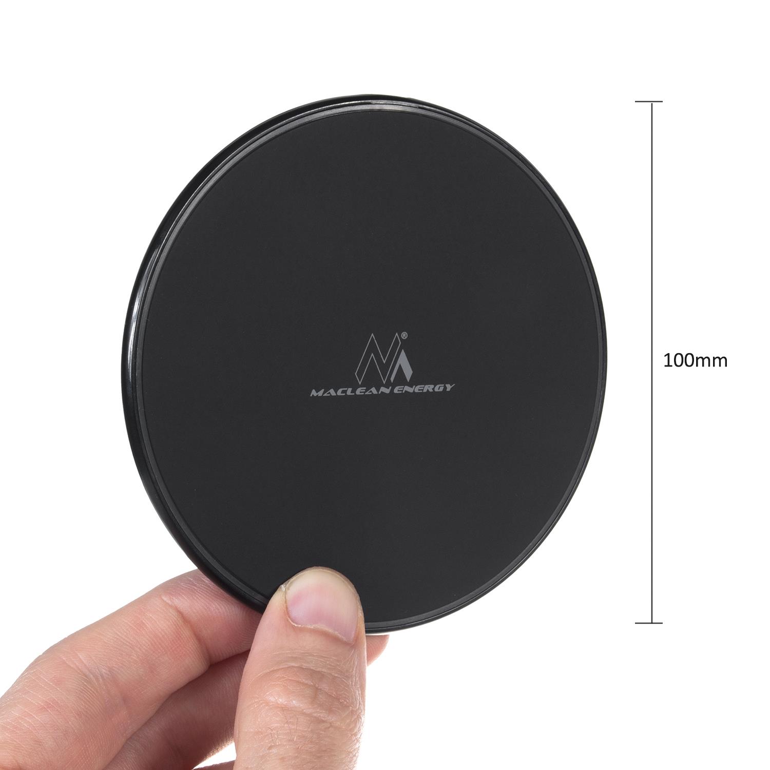 Maclean MCE250B wireless charger, Fast Charge, black iekārtas lādētājs