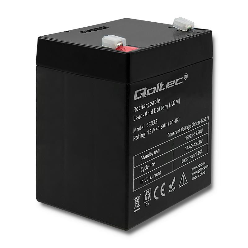 Battery AGM 12V 4.5Ah max.1.35A UPS aksesuāri