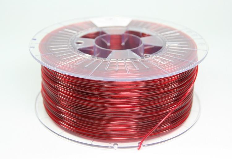 Filament SPECTRUM / PETG / TRANSPARENT RED / 1,75 mm / 1 kg 3D printēšanas materiāls