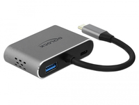 DELOCK Adapter USB-C > HDMI/VGA/USB3.0/PD 0.12m grau adapteris