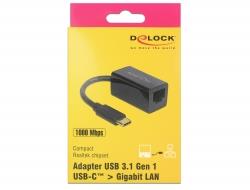 DeLock - Network adapter - USB 3,1 Gen 1 - Gigabit Ethernet x 1 - black (65904) kabelis, vads