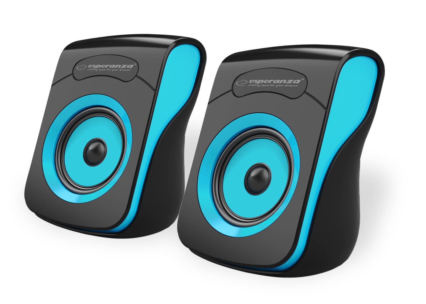 Speakers FLAMENCO 2.0 USB black-blue pārnēsājamais skaļrunis