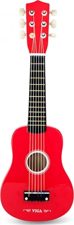 Viga Viga Drewniana gitara dla dzieci Czerwona 21 cali 6 strun 6934510506919 (6934510506919) mūzikas instruments