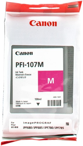 Canon PFI-107 6707B001 Ink Cartridge, Magenta, 130 ml kārtridžs