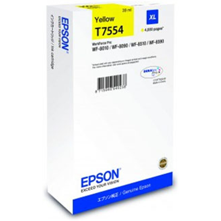 Ink Epson T7554 Yellow XL | WF-8010/WF-8090/WF-8510/WF-8590 kārtridžs