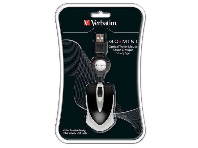Verbatim  Optical Mini Travel Mouse USB Black Datora pele