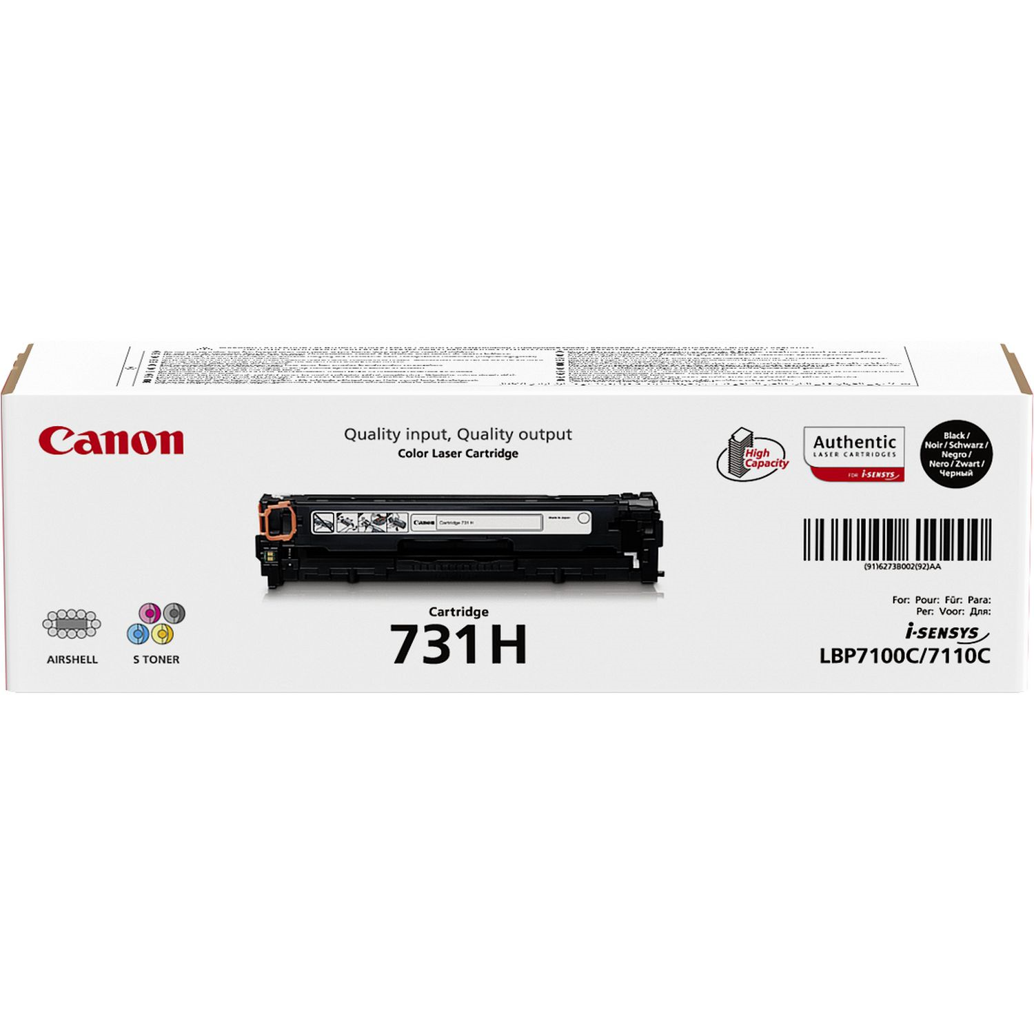 Toner Canon 731H BK | i-SENSYS LBP7100/LBP7110 toneris