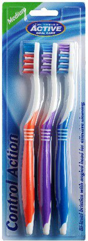 Active  Oral Care Szczoteczka Control Action srednia 3szt 729867 (5012251009867) mutes higiēnai