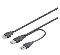 Kabel USB Mcab 2xA-A, mesko-zenski, 0.3m, Melns (7300052) USB kabelis