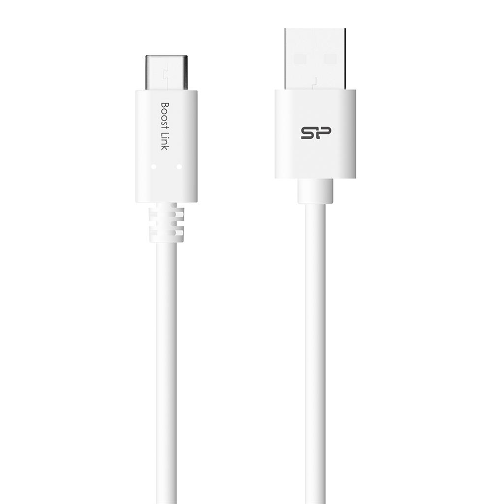 Silicon Power Cable USB TypeC - USB, Boost Link LK10AC, 1M, 2.4A, White USB kabelis