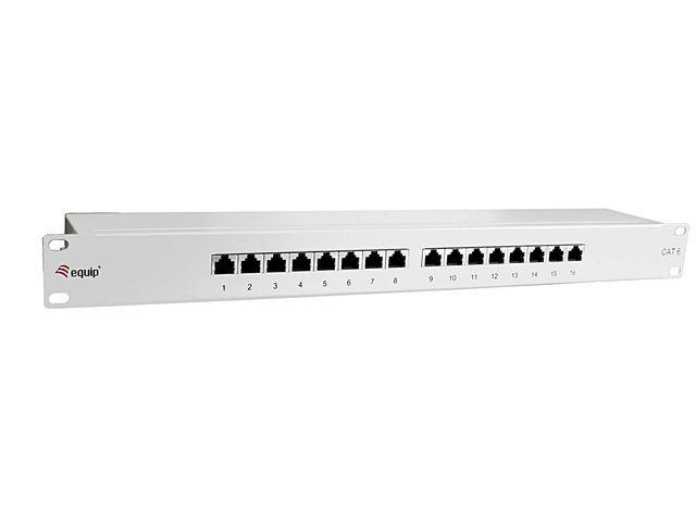 Equip 19'' patch panel 16 port 1U cat.6 shielded grey Serveru aksesuāri