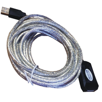 Kabel USB Mcab A-A,mesko-zenski, aktywny przedluzacz, 5m, przezroczysty (7800075) USB kabelis