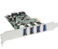 InLine PCIe Schnittstellenkarte 4x USB 3.0 + 2x SATA 6Gb/s inkl. Low-Profile Slotblech karte