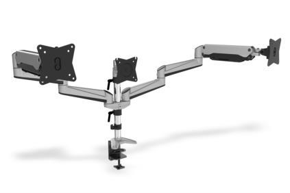 Clamb Mount for Monitors with Gas Spring, 3xLCD,27'',adjustable and rotated 360