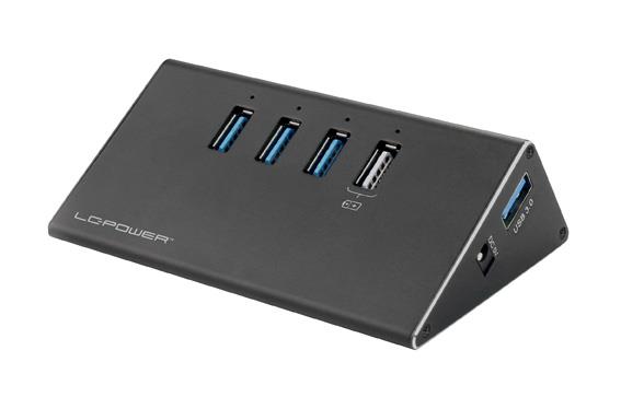 USB HUB 3.0 ACTIVE       LC-HUB-ALU-2B-4 USB centrmezgli