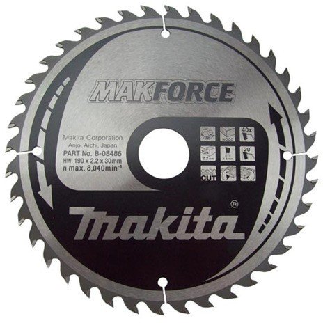 Makita Pila tarczowa MAKFORCE 190x30mm 40Z - B-08486 Elektriskais zāģis