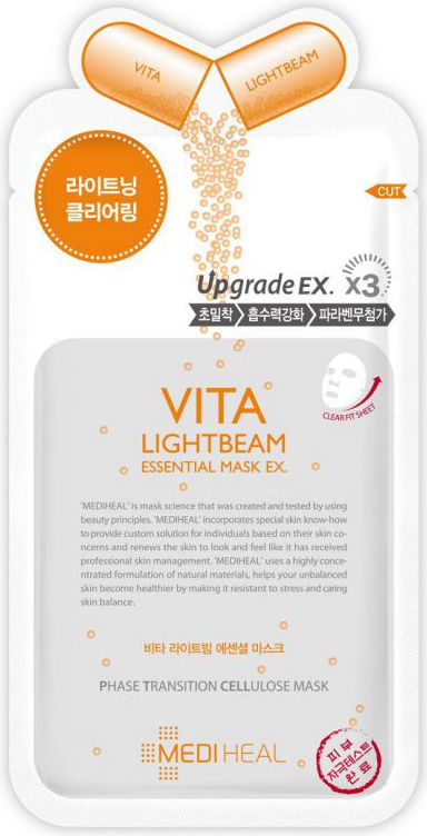 MEDIHEAL Vita Lightbeam Essential Mask EX wyrownujaca koloryt maska do twarzy 24ml 8809470122098 (8809470122098)