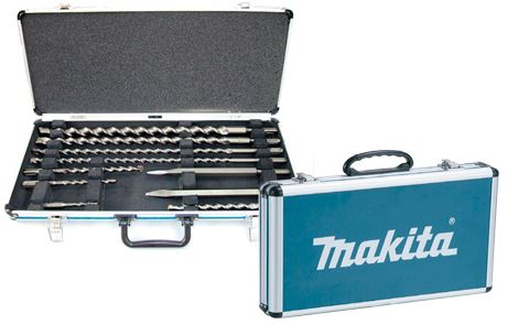 Makita drill bit set SDS-plus chisel and drill bit set 10 pcs. in a suitcase (D-42385)