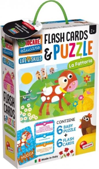 Lisciani Zabawa i edukacja Puzzle Dzieciece i Flashcards - Farma 72699 304-PL72699 (8008324075430) puzle, puzzle