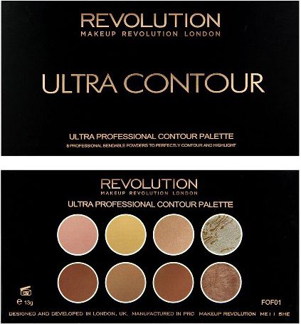 Makeup Revolution Ultra Contour Palette Zestaw do modelowania twarzy 13g 739987 (5057566146012) kosmētika ķermenim