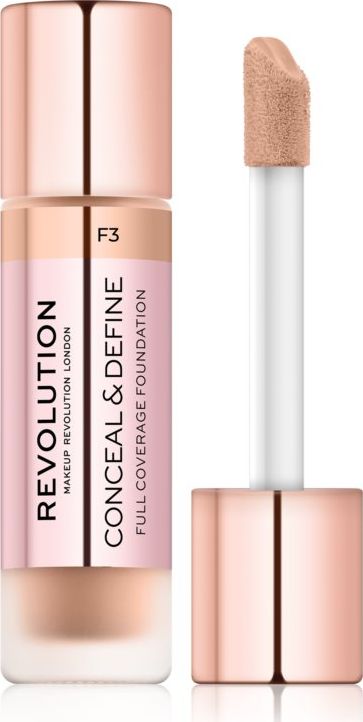 Makeup Revolution Conceal and Define Foundation F3 23ml 739036 (5057566089036) tonālais krēms