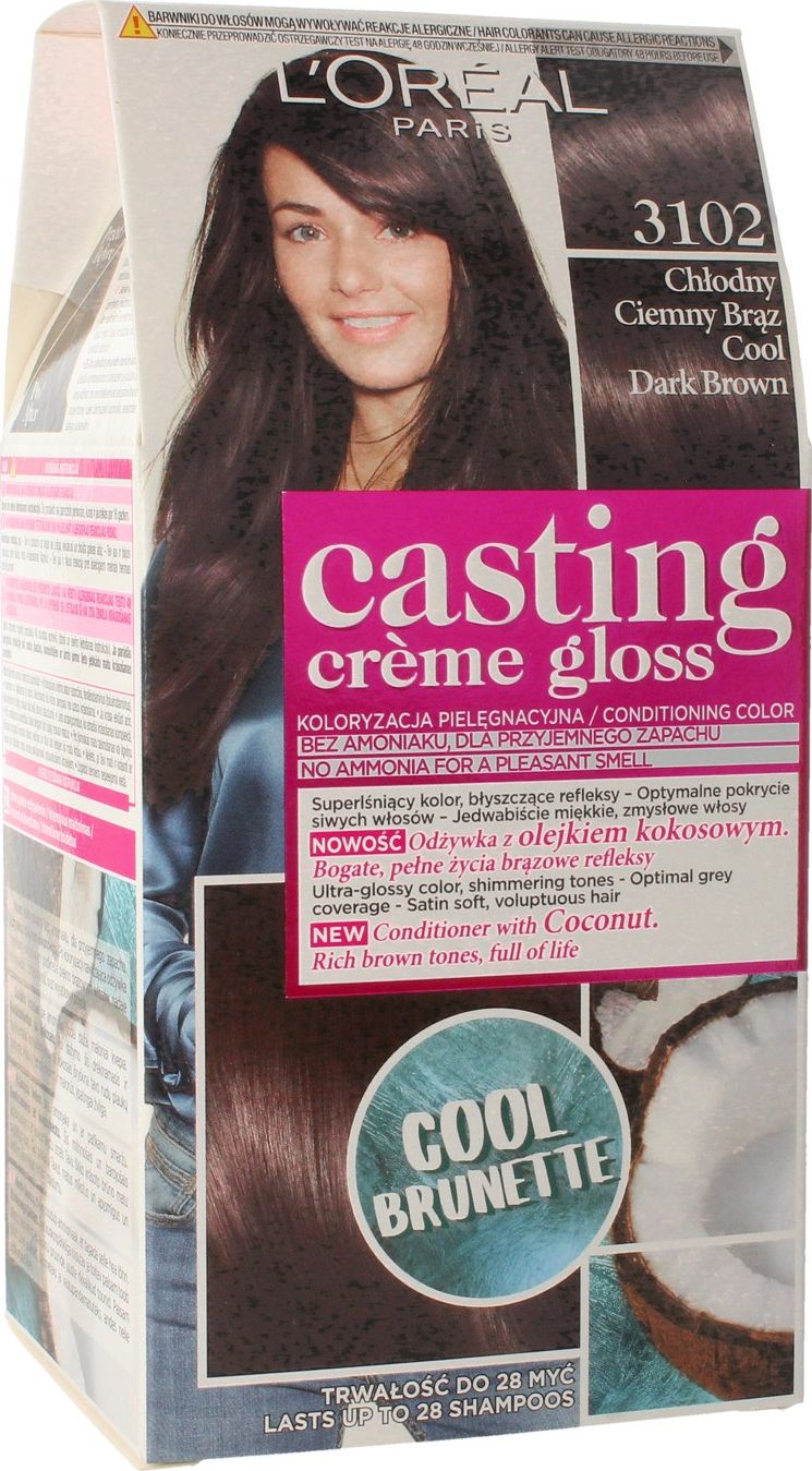 L'Oreal Paris Casting Creme Gloss farba 3102 chlodny ciemny braz 3600523807017 (3600523807017)