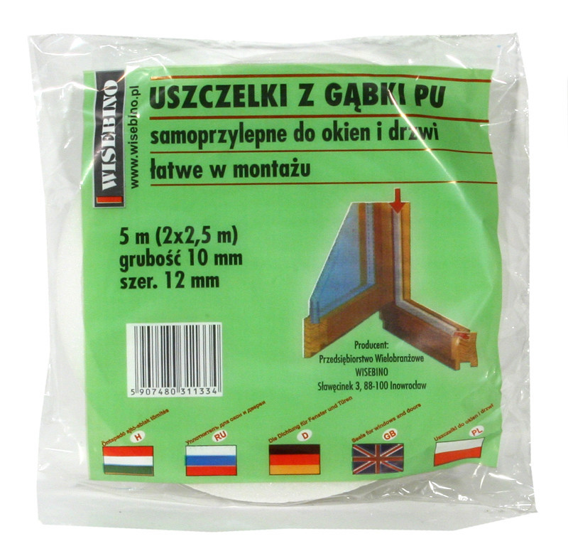 Stomil Sanok Uszczelka gabka 10x10mm 5m 1szt. USZ PU3 (5907480311334)