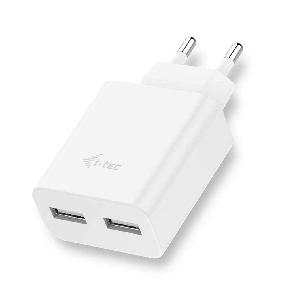 i-tec USB Power Charger 2-Port 2.4A White 2x USB Port DC 5V max. 2.4A iekārtas lādētājs