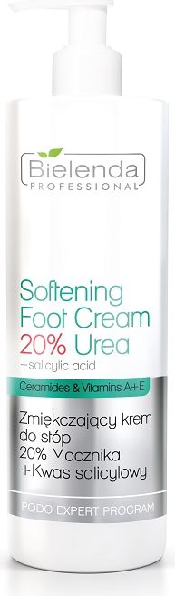 Bielenda Professional Softening Foot Cream 20% Urea + Salicylic Acid Softening Foot Cream 500ml Roku, pēdu kopšana