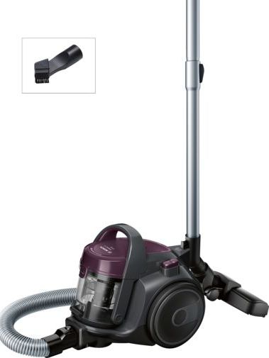 Bosch MoveOn Mini Vacuum cleaner BGC05AAA1 Bagless, Purple, 700 W, 1.5 L, A, A, D, A, 78 dB, aksesuāri Mazās sadzīves tehnikas