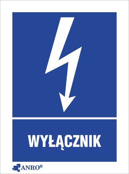 ANRO Tabliczka Wylacznik 52 x 74mm (10EIA/Q1/F) 10EIA/Q1/F (5901986723530) biroja tehnikas aksesuāri