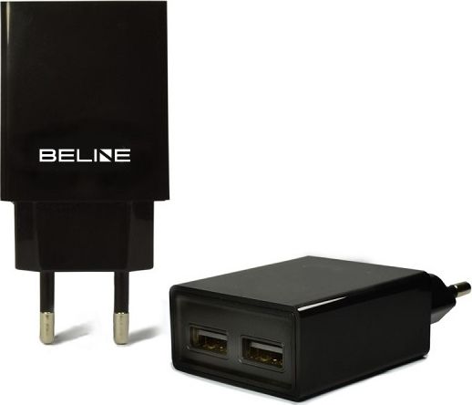 Travel charger 2xUSB 2A black iekārtas lādētājs