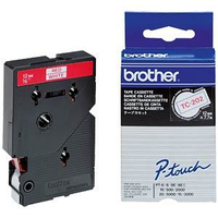 Tape Brother 12mm RED ON WHITE TAPE biroja tehnikas aksesuāri