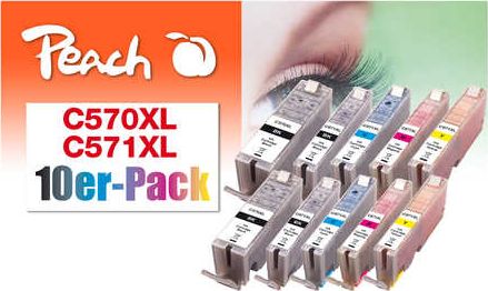 Patrone Peach Canon PGI-570XL/CLI-571XL Multi-10-Pack je 2x kārtridžs