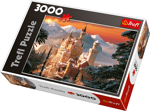 Trefl Zimowy Zamek Neuschwanstein, Niemcy 3000el. - 33025 puzle, puzzle