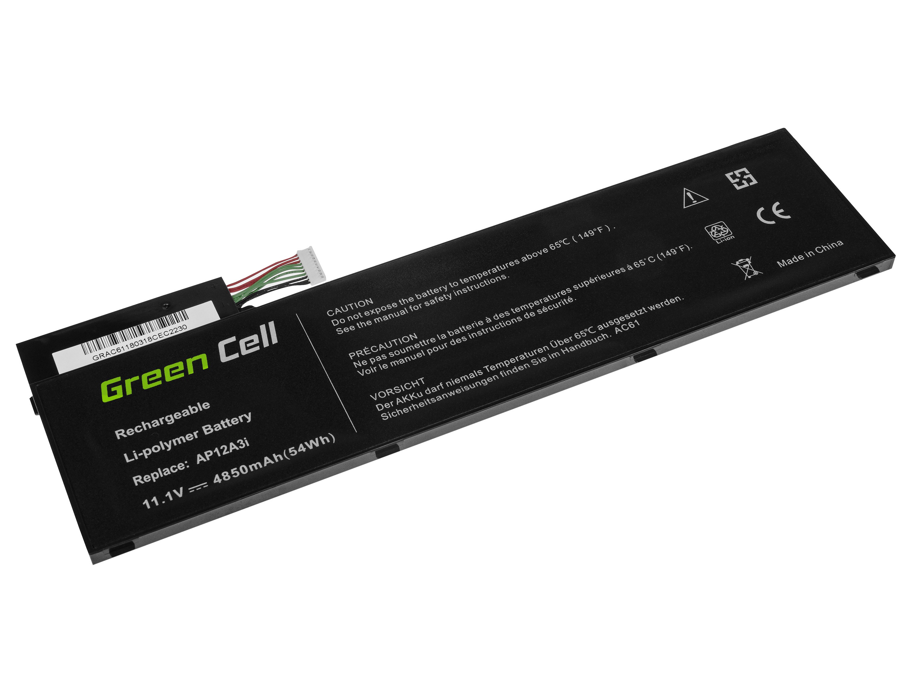 Green Cell AP12A3i for Acer Aspire Timeline Ultra M3 M3-581TG M5 M5-481TG akumulators, baterija portatīvajiem datoriem