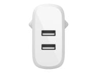 Belkin Dual USB-A Charger, 24W incl. Lightning Cable 1m, white